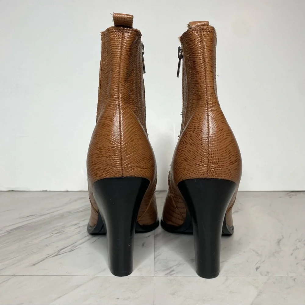 Marc Fisher Mariel Brown Leather Heeled Bootie 11M - Picture 3 of 14